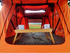 Inside TripLand Orange Tent