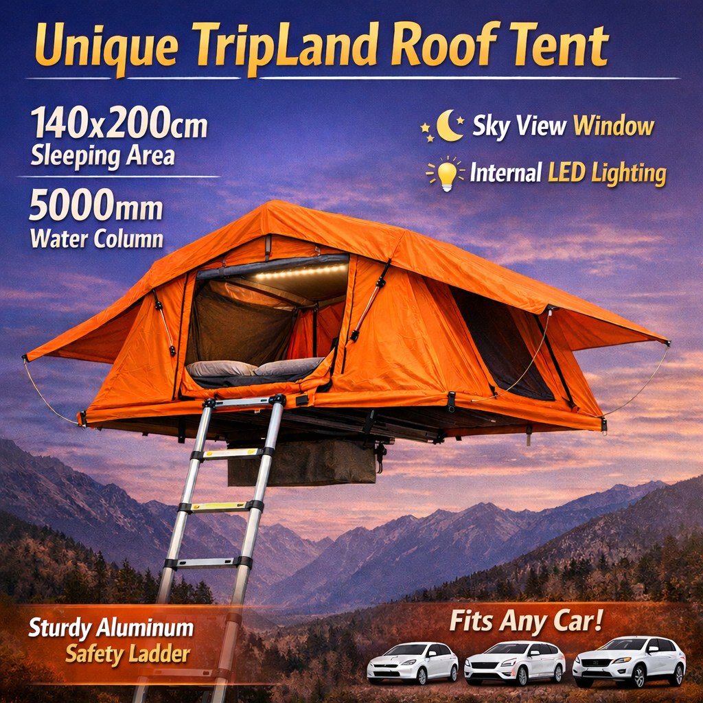 TripLand strešný stan oranžový -1